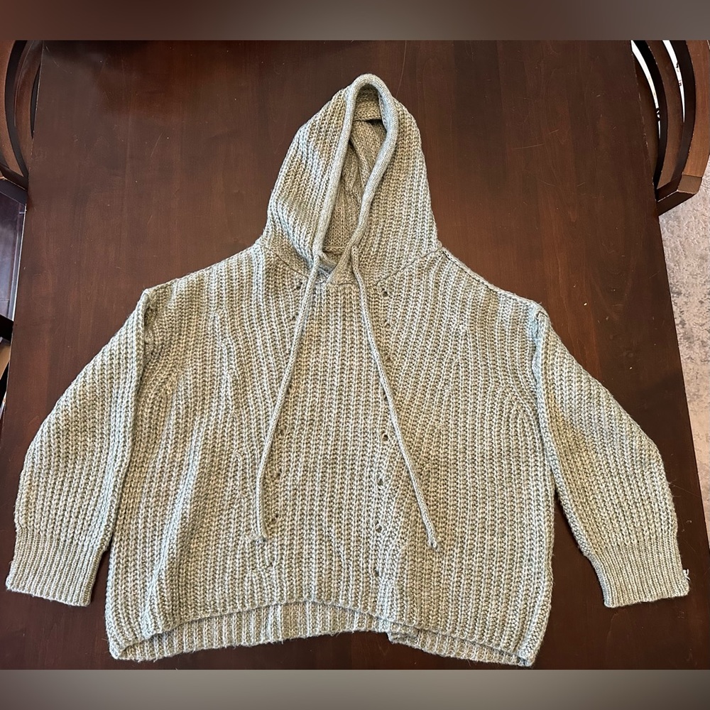 Blue - grey hoodie boutique sweater